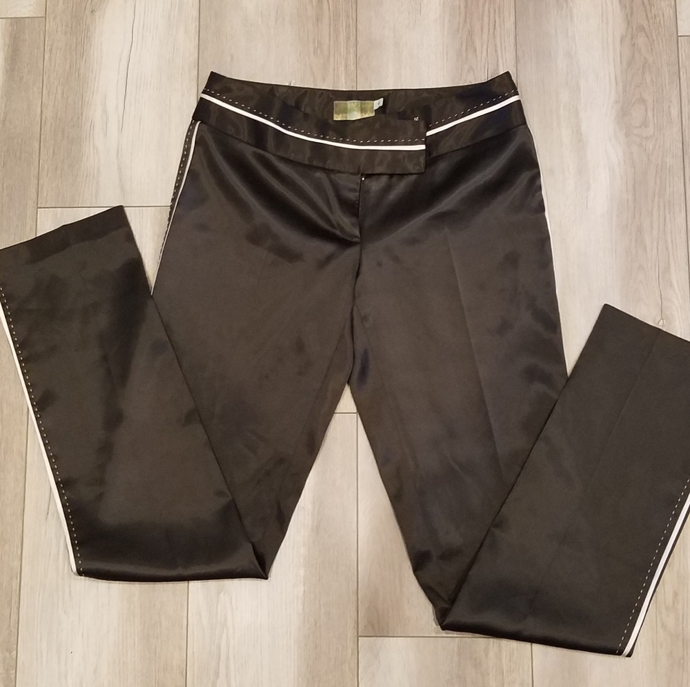 Satin pants with white detailing - Picture 1 of 7